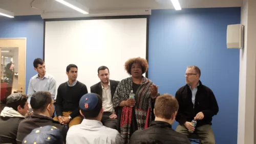 Delphia Simmons, Build Basics facilitator, speaking on the “Meet the Social Entrepreneurs" panel.